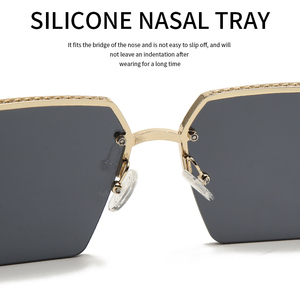 Trung Quốc Eyewear thương hiệu không có vành nửa rim lái xe khung người đàn ông quá khổ vuông đắt tiền tốt nhất Kính mát kính tổ chức - Product Image 6