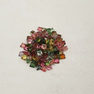 Lote de piedras preciosas sueltas de turmalina Natural de 10 CT, Cuadrado de corte facetado para joyería, anillo colgante, pulsera, tratado térmicamente - Product Image 1