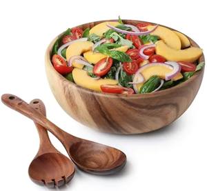 Premium Olive Wood Mixing <b>Bowl</b> <b>Set</b> Handmade Rustic Design for <b>Soup</b> Rice Salad Dinnerware Polished Technique - Product Image 2