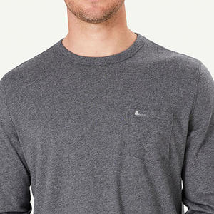 T-shirt à manches longues pour homme de qualité supérieure, col rond, en coton, logo personnalisé, t-shirt à manches longues pour homme, col rond - Product Image 4