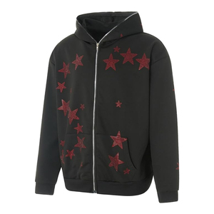 Sudaderas con Capucha de Algodón Ligero, Cómodo, Ecológico, Resistente al Viento, Informal, Personalizado, con Pedrería para Hombre - Product Image 2