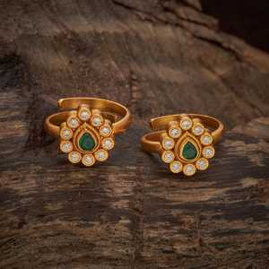 Glamorous Gold-Plated Flower-Shaped Spinal Zircon <b>Toe</b> <b>Ring</b> for Religious Ceremonies Women's 183351 - Product Image 3