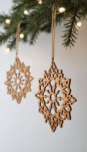 Adorno colgante de Navidad de madera de estilo rústico para decoración tradicional del hogar con motivo de invierno y atractivo hecho a mano - Product Image 5