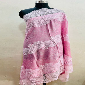 Chal de trabajo de encaje de Pashmina puro hecho a mano para mujer Flexible All Seasons KC ENTERPRISES - Product Image 3