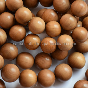 Cadena de cuentas de sándalo y cuentas redondas marrón dorado oscuro de la marca Riddhi Siddhi para la fabricación de joyas - Product Image 5