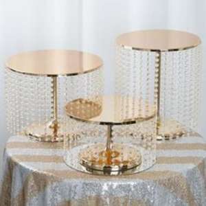 Soporte redondo para tartas de metal dorado Con pedestal estable y acabado atractivo para servir tartas con estilo y decoración de eventos de lujo - Product Image 5