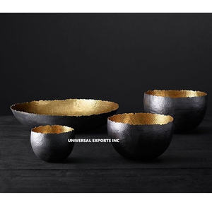 Ensemble martelé de quatre bol à chocolat or et noir fini bol sucré forme ronde concepteur nouveau bol à chocolat - Product Image 1