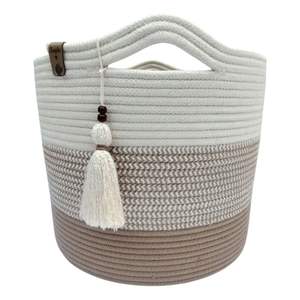 Panier en corde macramé au design simple pour le rangement quotidien, offrant un usage domestique fonctionnel et élégant - Product Image 6