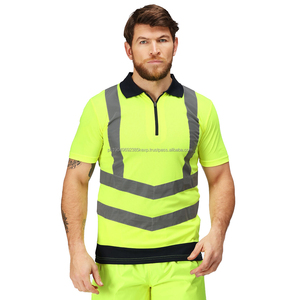 Chemises polo haute visibilité sur mesure en gros, nouveau design, grande taille, avec bande réfléchissante, manches courtes, chemises à séchage rapide pour le travail - Product Image 3