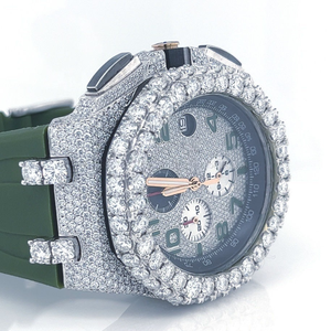 Montre-bracelet de luxe pour homme en moissanite glacée, bracelet polyvalent en acier inoxydable, affichage analogique, style hip-hop, montre bling chic - Product Image 3