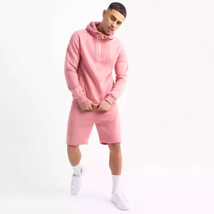 OEM Streetwear Jogger sudaderas con capucha pantalones cortos conjuntos de manga larga sudadera personalizada Sudadera con capucha pantalones cortos conjuntos logotipo personalizado chándales transpirables - Product Image 4