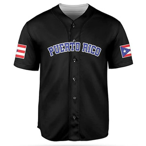 Maillot de baseball unisexe Porto Rico AOP Nom et numéro personnalisés Vêtements de sport Tailles XS-5XL pour adultes - Product Image 2
