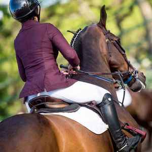 Chaqueta de equitación clásica para mujer, color borgoña, de poliéster y algodón, para salto ecuestre - Product Image 6