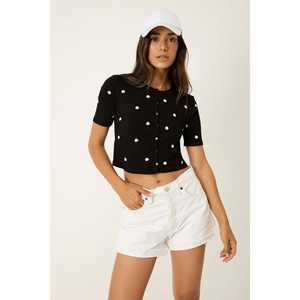 Cárdigan Corto Informal con Estampado Floral, 100% Poliéster - Product Image 2