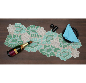 Camino de mesa Clubs de lino Hecho a mano con cuentas 13x36 Mantel individual bordado Camino de mesa de alta calidad Esteras decorativas para fiesta - Product Image 2