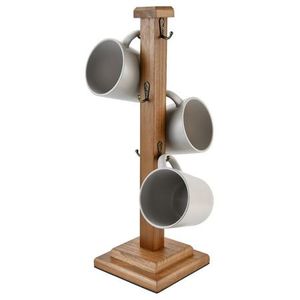 Support en bois pour tasses à café, organisateur de rangement de cuisine, présentoir de comptoir, base en bois naturel, tasses suspendues - Product Image 5