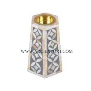 หัวเผาโลหะทำมือขนาดใหญ่ดีไซน์ดีไซน์แบบใบไม้สีดำและสีทอง - Product Image 4