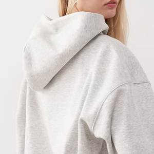 Dernier design, sweat-shirt à capuche gris ample et chaud pour l'hiver, vente en gros, logo personnalisé, sweat-shirt en polaire surdimensionné pour femmes, 2026 - Product Image 3