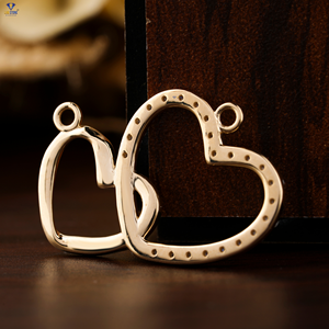 0,79 TDW corte redondo Mujer romántico doble corazón diamante colgante 18K oro rosa certificado/no certificado Diamante Cvd diamante - Product Image 3