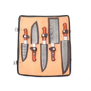 Juego de Cuchillos de Chef Profesionales Burraq, Hechos a Mano con Acero de Damasco, 5 Piezas, Mango de Madera, Ambidiestros, Aptos para Lavavajillas - Product Image 5