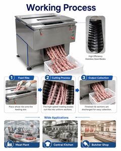 Machine automatique de découpe de côtes en acier inoxydable pour la viande et les os, idéale pour les côtes de porc - Product Image 6