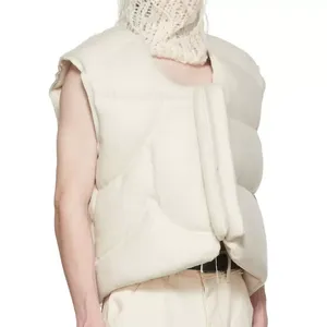 Chaleco acolchado transpirable de alta calidad para hombre, chaleco de plumón de gran tamaño con logotipo personalizado, chaleco ligero de burbujas, ropa de calle de invierno - Product Image 3
