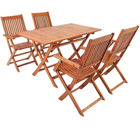 Vente en gros Table et chaises d'extérieur en acacia Ensemble de table d'extérieur Ensemble de table de jardin solide et durable Fabriqué au Vietnam Prix bon marché