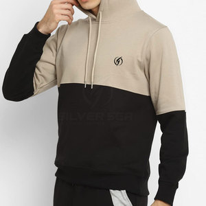 Sudadera con capucha de algodón para hombre 2023, Sudadera con capucha con estampado de patrón sólido de tela de lana gruesa de gran tamaño personalizada a la moda al por mayor - Product Image 4