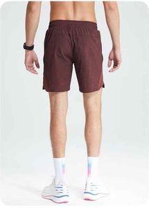 Bermudas décontracté à cinq paires pour hommes, en toile à séchage rapide, à taille élastique, à motif solide pour le fitness, la course à pied et l'extérieur. - Product Image 6