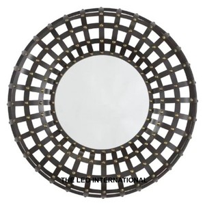 Espejo de pared moderno con acabado marrón de forma redonda de Metal de aluminio de la India, estilo elegante, decoración de pared de lujo hecha a mano para el hogar - Product Image 4