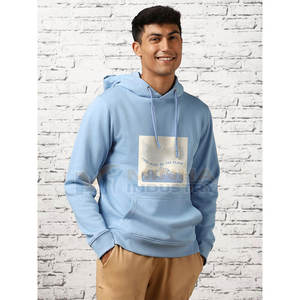 Sweat à capuche pour homme tendance avec un design graphique moderne pour les tenues décontractées de ville, couleur claire, coton mélangé, sweat à capuche pour homme - Product Image 4