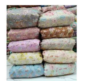 Tissu en dentelle jacquard à armure tissée, broderie respirante, pour vêtements de mariée, accessoires vestimentaires brodés en maille de haute qualité, vente en gros - Product Image 1