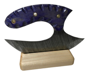 Venta al por mayor personalizado de alta calidad OEM ODM servicio profesional hecho a mano hoja de acero de Damasco púrpura mango de madera Funda de cuero - Product Image 5