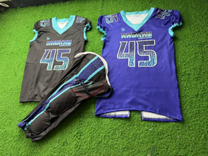 Ensemble d'uniformes de football américain personnalisés de haute qualité à prix d'usine, taille XL courte, avec patchs brodés thermocollants, séchage rapide et respirant - Product Image 3