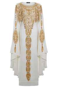 Kaftan marocain brodé de Dubaï, Abaya modeste arabe, Maxi en crêpe, orné de perles à la main, robe de soirée, robe de mariée, robe de plage élégante, Jellabiya - Product Image 3