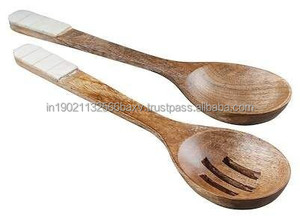 Cucharas de madera de acacia artesanales Cucharas de madera natural - Product Image 2