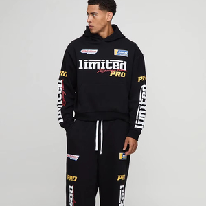 Fabricantes de alta calidad, chándales de algodón y poliéster, conjunto de sudor Unisex, trajes para correr, chándales con logotipo personalizado - Product Image 1