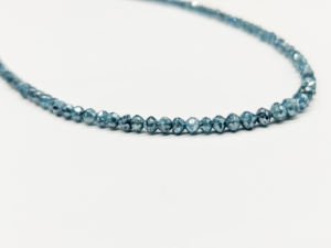 Cuentas de Diamantes Sueltos Facetados Azules Lustre LD002, Perforadas, Redondas, para Joyería, 15 Pulgadas, 100% Naturales, Certificadas por Terceros - Product Image 4