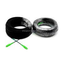 Kabel Patch FTTH Drop Cable 50m 80m 100m 150m 250m Fiber Patch Cord LC-APC SC-UPC SM MM Om3 OM4 G652D G657A FRP Kawat Baja
