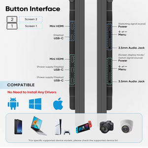 شاشة عرض محمولة للألعاب ثلاثية الأبعاد FHD P IPS WLED FreeSync hdr بمستشعر جاذبية من المصنع - Product Image 3