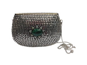 Velvet <b>Cloth</b> Design With Ambrodry Bag for Woman Versatile Design Velvet <b>Cloth</b> Bag With Gray & Multi Color Pearl Stone Ambroidry - Product Image 5