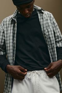 Regular Fit <b>Men's</b> Premium Quality 100% Cotton <b>White</b> <b>Shorts</b> Elasticated Drawstring Waist Diagonal Side Pockets @Wholesale Price - Product Image 5