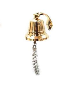 Brass Polished Decorative Ornamental Anchor Brass <b>Bell</b> <b>Bell</b> Brass Ship Wall Nautical Vintage Hanging Ring School <b>Bell</b> - Product Image 2