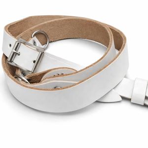 Sangle en cuir véritable vintage blanche de style Sam Browne – Neuve - Product Image 1