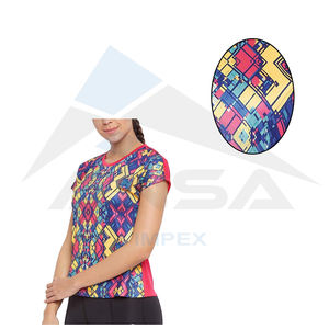 T-shirt décontracté personnalisé de haute qualité pour femmes, manches courtes, col rond, couleur unie, impression par sublimation, pour l'hiver - Product Image 6