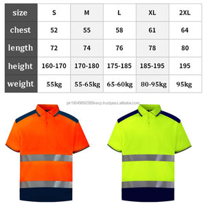 Camisetas Polo Reflectantes con Botones en la Parte Delantera, Camiseta Polo de Manga Corta de Alta Visibilidad con Parte Inferior Azul Marino - Product Image 5