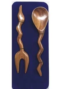 High Quality Round Wood <b>Salad</b> <b>Spoons</b> Server for Home and Restaurant Dining Table Helpful Kitchen Tools - Product Image 6