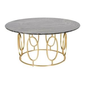 Meubles de salon style moderne, table d'appoint moderne en métal argenté avec pieds ronds en métal - Product Image 6