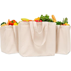 Vente en gros de sacs à provisions naturels recyclés avec logo imprimé personnalisé sac écologique sac fourre-tout en toile de coton de grande capacité - Product Image 6