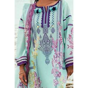 Traje de jardín verde sin costuras de 3 piezas para mujer con cuello cuadrado y estampado digital - Product Image 4